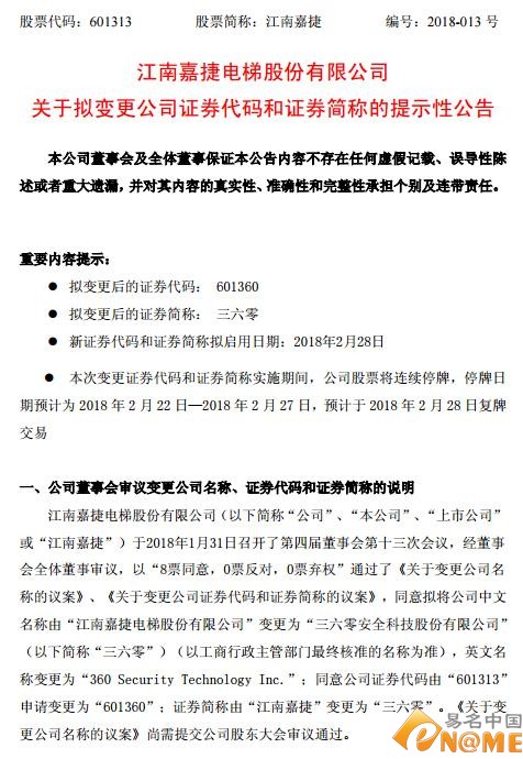 360借壳上市!股票代码域名标价88.8888万元